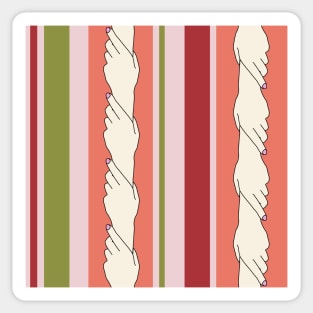 Stronger together in positivity and kindness! Colorfull striped Sticker